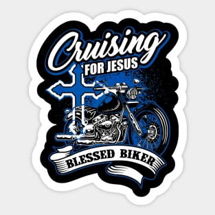 Cruising Blessed Biker Cross Jesus Lover Sticker